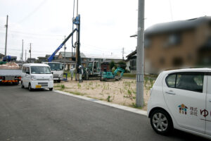 モデルハウス建築前の地盤改良